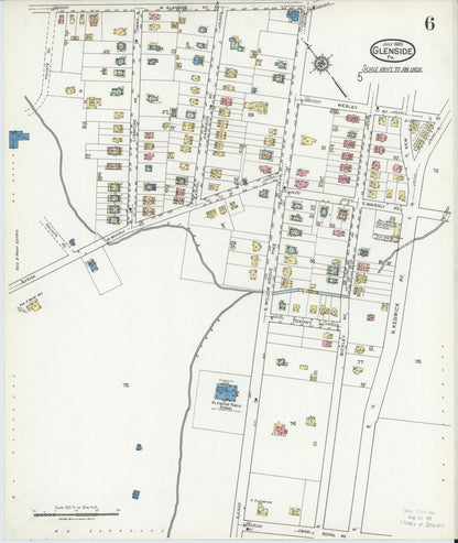 Sanborn Fire Insurance Map from Glenside, Montgomery County, Pennsylvania (1920), Sheet #0006 - Complete Map Set gallery image, historic Sanborn map, vintage wall art, Pennsylvania Pennsylvania