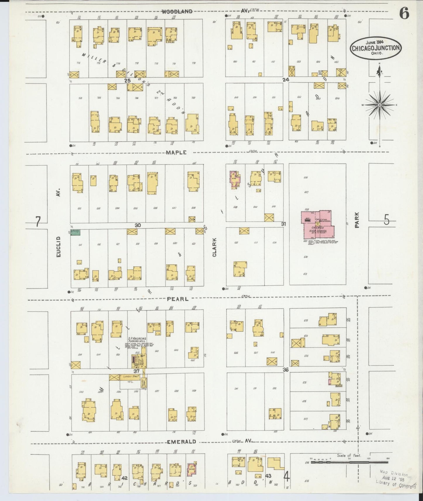 Sanborn Fire Insurance Map from Chicago Junction, Huron County, Ohio (1904), Sheet #0006 - Complete Map Set gallery image, historic Sanborn map, vintage wall art, Ohio Ohio