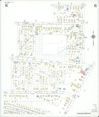 Sanborn Fire Insurance Map from Willoughby, Lake County, Ohio (1952), Sheet #0006 - Historic Sanborn Fire Insurance Map Print, vintage old map wall art, antique decor, genealogy gift, Ohio Ohio map