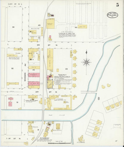 Sanborn Fire Insurance Map from Pulaski, Pulaski County, Virginia (1908), Sheet #0005 - Complete Map Set gallery image, historic Sanborn map, vintage wall art, Virginia Virginia