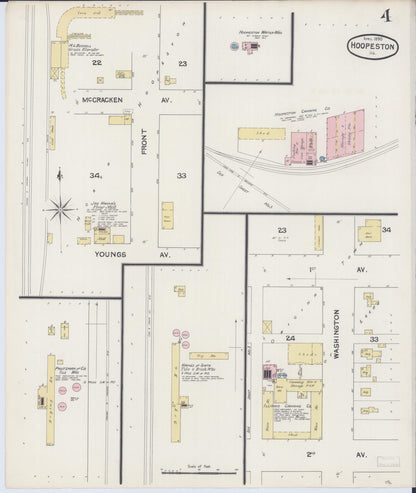 Sanborn Fire Insurance Map from Hoopeston, Vermilion County, Illinois (1890), Sheet #0004 - Complete Map Set gallery image, historic Sanborn map, vintage wall art, Illinois Illinois