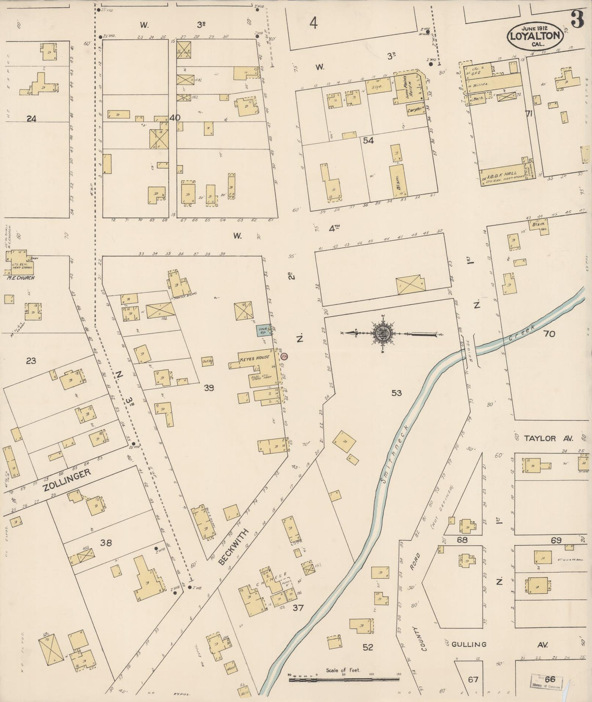 Sanborn Fire Insurance Map from Loyalton, Sierra County, California (1912), Sheet #0003 - Complete Map Set gallery image, historic Sanborn map, vintage wall art, California California