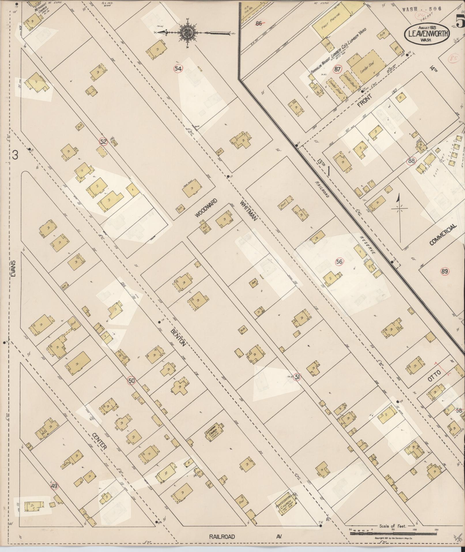 Sanborn Fire Insurance Map from Leavenworth, Chelan County, Washington (1931), Sheet #0005 - Complete Map Set gallery image, historic Sanborn map, vintage wall art, Washington Washington