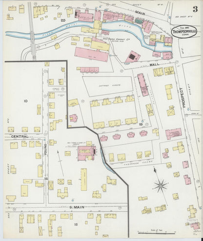 Sanborn Fire Insurance Map from Thompsonville, Hartford County, Connecticut (1892), Sheet #0003 - Complete Map Set gallery image, historic Sanborn map, vintage wall art, Connecticut Connecticut