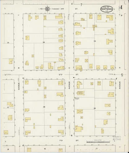 Sanborn Fire Insurance Map from Kentwood, Tangipahoa Parish, Louisiana (1915), Sheet #0004 - Complete Map Set gallery image, historic Sanborn map, vintage wall art, Louisiana Louisiana