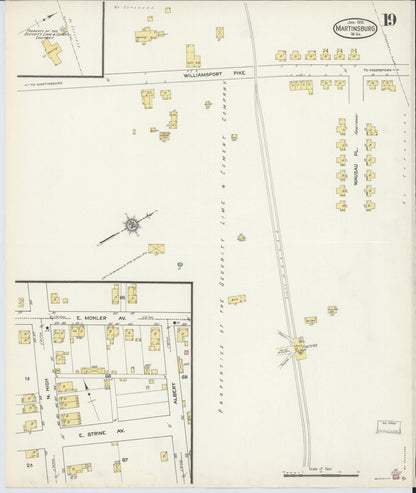 Sanborn Fire Insurance Map from Martinsburg, Berkeley County, West Virginia (1913), Sheet #0019 - Complete Map Set gallery image, historic Sanborn map, vintage wall art, West Virginia West Virginia