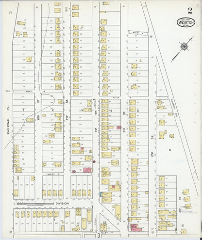 Sanborn Fire Insurance Map from Weirton, Hancock County, West Virginia (1919), Sheet #0002 - Complete Map Set gallery image, historic Sanborn map, vintage wall art, West Virginia West Virginia