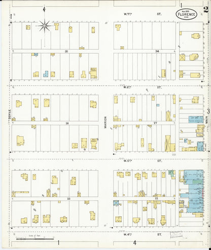 Sanborn Fire Insurance Map from Florence, Marion County, Kansas (1899), Sheet #0002 - Complete Map Set gallery image, historic Sanborn map, vintage wall art, Kansas Kansas