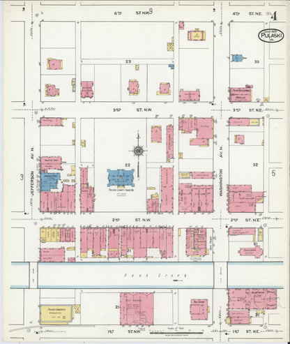Sanborn Fire Insurance Map from Pulaski, Pulaski County, Virginia (1920), Sheet #0004 - Complete Map Set gallery image, historic Sanborn map, vintage wall art, Virginia Virginia