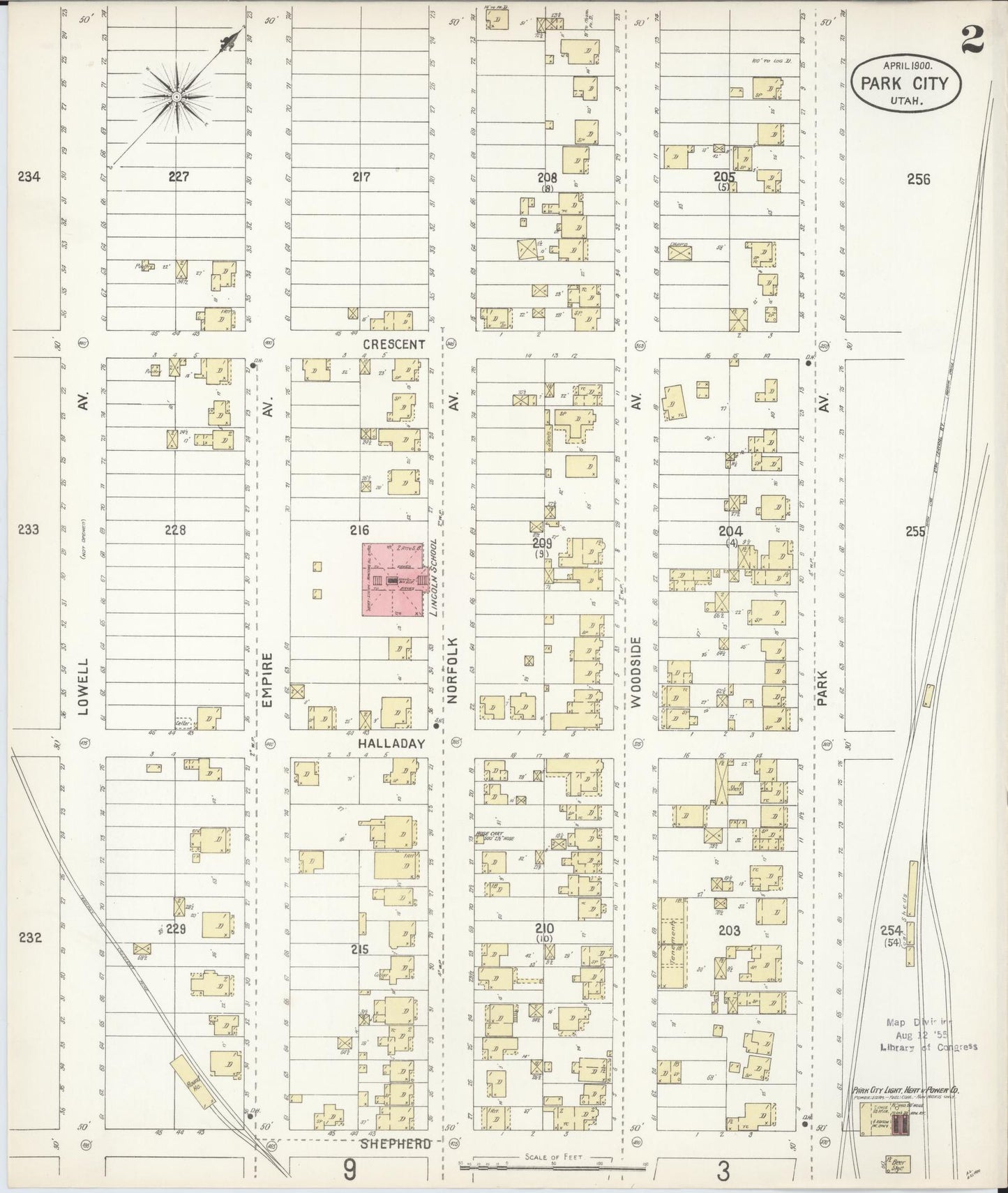 Sanborn Fire Insurance Map from Park City, Summit County, Utah (1900), Sheet #0002 - Complete Map Set gallery image, historic Sanborn map, vintage wall art, Utah Utah