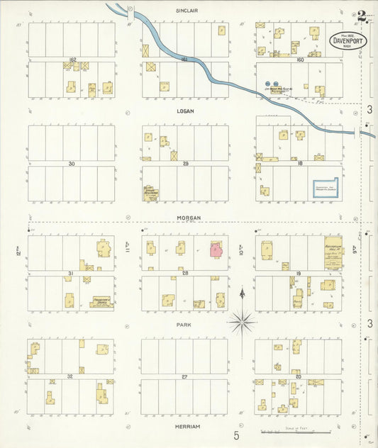 Sanborn Fire Insurance Map from Davenport, Lincoln County, Washington (1902), Sheet #0002 - Historic Sanborn Fire Insurance Map Print, vintage old map wall art, antique decor, genealogy gift, Washington Washington map