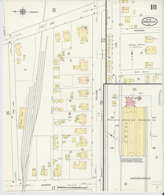 Sanborn Fire Insurance Map from Americus, Sumter County, Georgia (1912), Sheet #0018 - Historic Sanborn Fire Insurance Map Print, vintage old map wall art, antique decor, genealogy gift, Georgia Georgia map