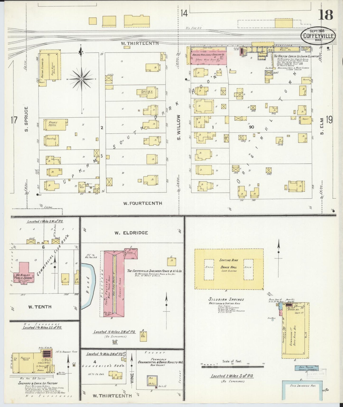 Sanborn Fire Insurance Map from Coffeyville, Montgomery County, Kansas (1908), Sheet #0018 - Complete Map Set gallery image, historic Sanborn map, vintage wall art, Kansas Kansas