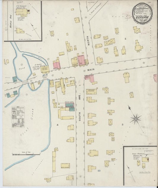 Sanborn Fire Insurance Map from Gorham, Ontario County, New York (1894), Sheet #0001 - Historic Sanborn Fire Insurance Map Print, vintage old map wall art, antique decor, genealogy gift, New York New York map