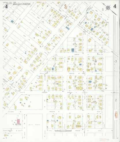 Sanborn Fire Insurance Map from Central City, Merrick County, Nebraska (1933), Sheet #0004 - Complete Map Set gallery image, historic Sanborn map, vintage wall art, Nebraska Nebraska