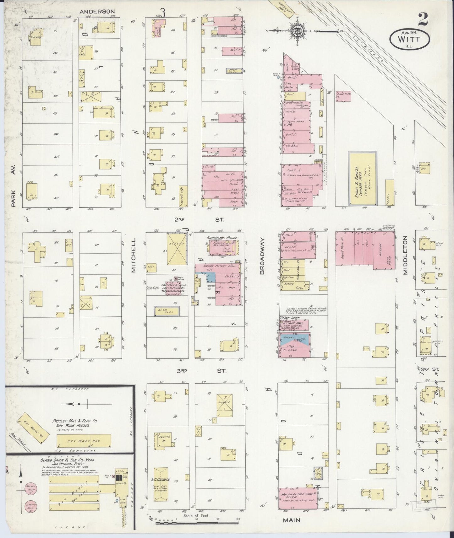 Sanborn Fire Insurance Map from Witt, Montgomery County, Illinois (1914), Sheet #0002 - Complete Map Set gallery image, historic Sanborn map, vintage wall art, Illinois Illinois