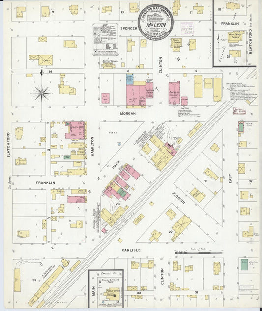 Sanborn Fire Insurance Map from Mclean, McLean County, Illinois (1908), Sheet #0001 - Historic Sanborn Fire Insurance Map Print, vintage old map wall art, antique decor, genealogy gift, Illinois Illinois map