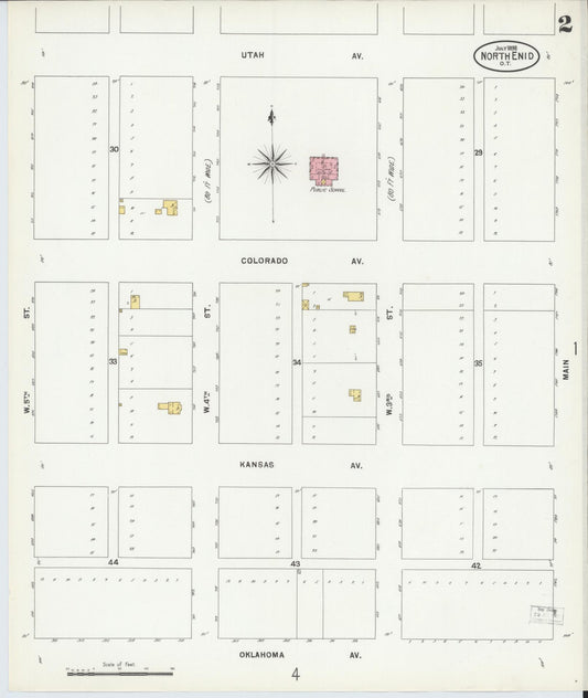 Sanborn Fire Insurance Map from North Enid, Garfield County, Oklahoma (1898), Sheet #0002 - Historic Sanborn Fire Insurance Map Print, vintage old map wall art, antique decor, genealogy gift, Oklahoma Oklahoma map