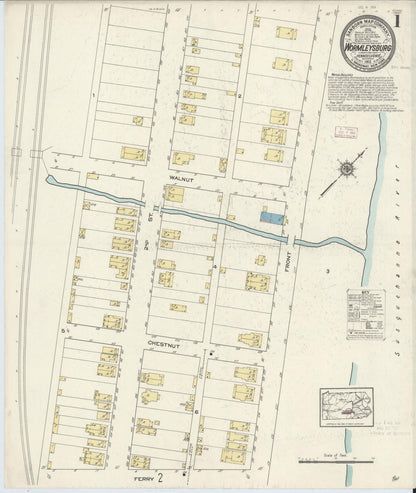 Sanborn Fire Insurance Map from Wormleysburg, Cumberland County, Pennsylvania (1913), Sheet #0001 - Complete Map Set gallery image, historic Sanborn map, vintage wall art, Pennsylvania Pennsylvania