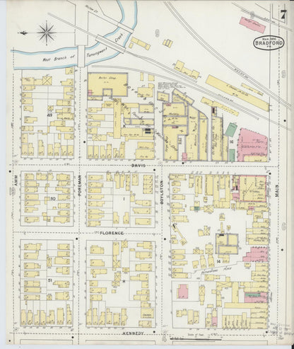 Sanborn Fire Insurance Map from Bradford, McKean County, Pennsylvania (1895), Sheet #0007 - Complete Map Set gallery image, historic Sanborn map, vintage wall art, Pennsylvania Pennsylvania