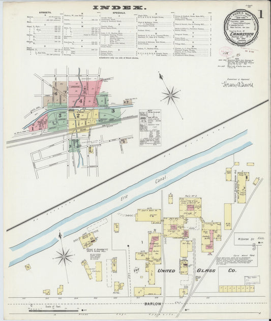 Sanborn Fire Insurance Map from Canastota, Madison County, New York (1895), Sheet #0001 - Complete Map Set gallery image, historic Sanborn map, vintage wall art, New York New York