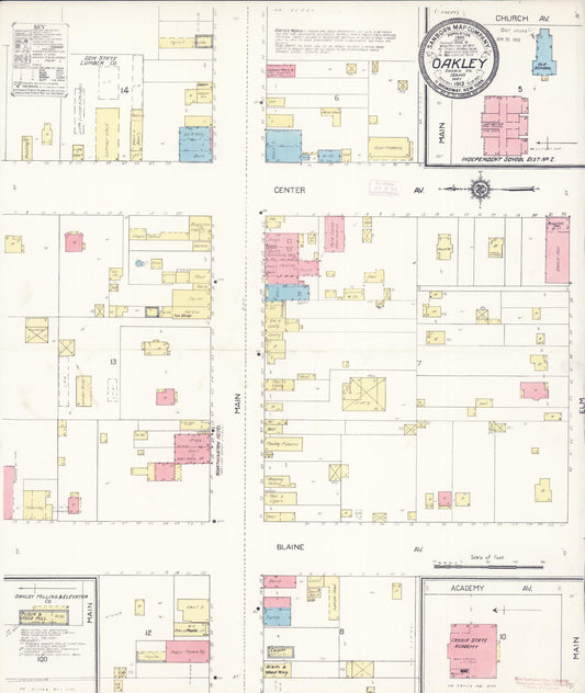 Sanborn Fire Insurance Map from Oakley, Cassia County, Idaho (1913), Sheet #0001 - Historic Sanborn Fire Insurance Map Print, vintage old map wall art, antique decor, genealogy gift, Idaho Idaho map