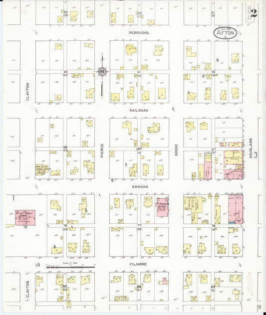 Sanborn Fire Insurance Map from Afton, Union County, Iowa (1913), Sheet #0002 - Historic Sanborn Fire Insurance Map Print, vintage old map wall art