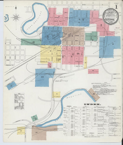 Sanborn Fire Insurance Map from Ishpeming, Marquette County, Michigan (1892), Sheet #0001 - Complete Map Set gallery image, historic Sanborn map, vintage wall art, Michigan Michigan