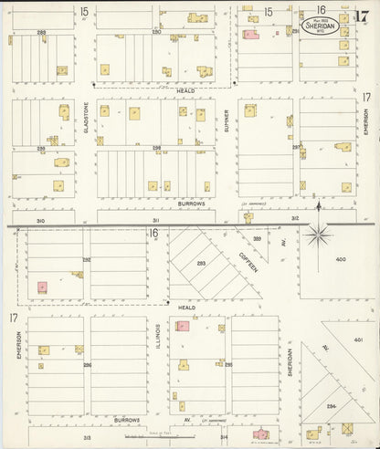 Sanborn Fire Insurance Map from Sheridan, Sheridan County, Wyoming (1903), Sheet #0017 - Complete Map Set gallery image, historic Sanborn map, vintage wall art, Wyoming Wyoming