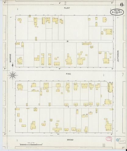 Sanborn Fire Insurance Map from Albany, Dougherty County, Georgia (1895), Sheet #0006 - Complete Map Set gallery image, historic Sanborn map, vintage wall art, Georgia Georgia