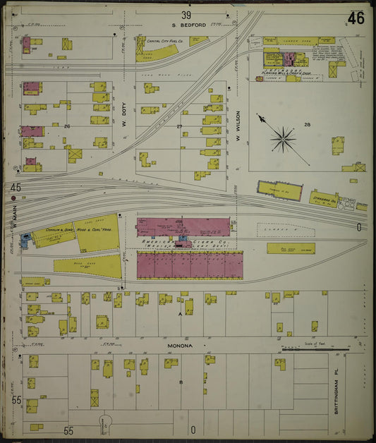 Sanborn Fire Insurance Map from Madison, Dane County, Wisconsin (1908), Sheet #0046 - Historic Sanborn Fire Insurance Map Print, vintage old map wall art, antique decor, genealogy gift, Wisconsin Wisconsin map