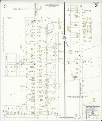 Sanborn Fire Insurance Map from Attica, Seneca County, Ohio (1938), Sheet #0003 - Historic Sanborn Fire Insurance Map Print, vintage old map wall art, antique decor, genealogy gift, Ohio Ohio map