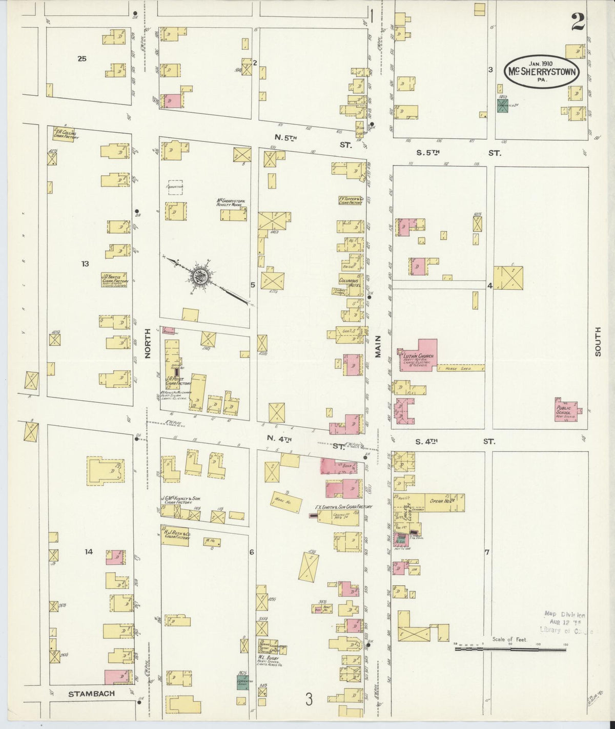 Sanborn Fire Insurance Map from McSherrystown, Adams County, Pennsylvania (1910), Sheet #0002 - Complete Map Set gallery image, historic Sanborn map, vintage wall art, Pennsylvania Pennsylvania