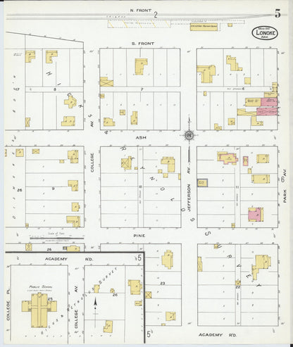 Sanborn Fire Insurance Map from Lonoke, Lonoke County, Arkansas (1919), Sheet #0005 - Complete Map Set gallery image, historic Sanborn map, vintage wall art, Arkansas Arkansas