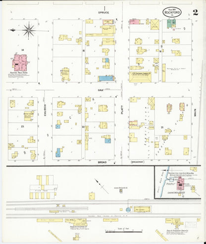 Sanborn Fire Insurance Map from Rockford, Floyd County, Iowa (1909), Sheet #0002 - Historic Sanborn Fire Insurance Map Print