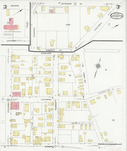 Sanborn Fire Insurance Map from Covington, Saint Tammany Parish, Louisiana (1927), Sheet #0003 - Complete Map Set gallery image, historic Sanborn map, vintage wall art, Louisiana Louisiana