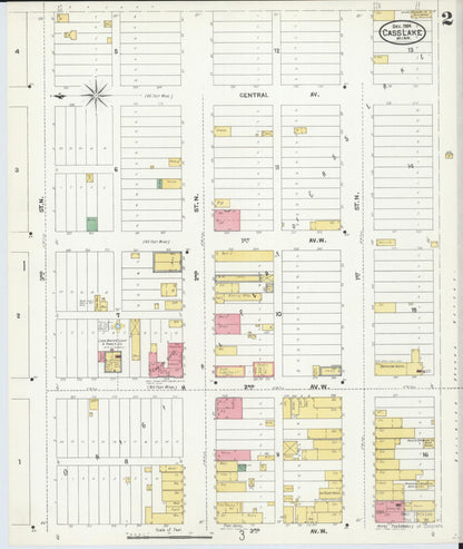Sanborn Fire Insurance Map from Cass Lake, Cass County, Minnesota (1904), Sheet #0002 - Complete Map Set gallery image, historic Sanborn map, vintage wall art, Minnesota Minnesota