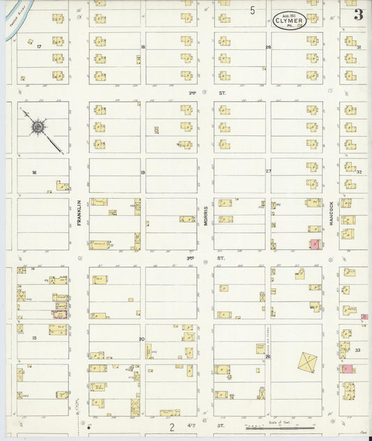 Sanborn Fire Insurance Map from Clymer, Indiana County, Pennsylvania (1911), Sheet #0003 - Historic Sanborn Fire Insurance Map Print, vintage old map wall art, antique decor, genealogy gift, Pennsylvania Pennsylvania map