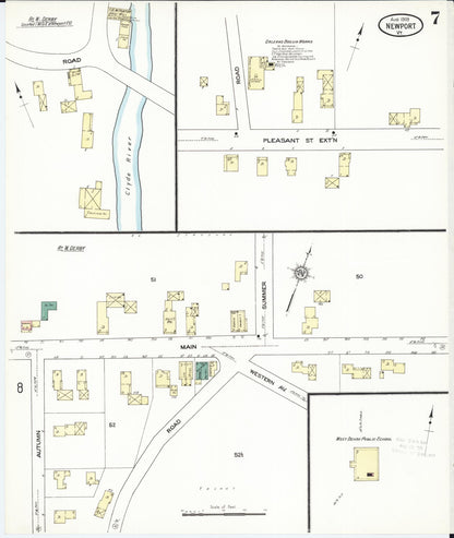 Sanborn Fire Insurance Map from Newport, Orleans County, Vermont (1909), Sheet #0007 - Complete Map Set gallery image, historic Sanborn map, vintage wall art, Vermont Vermont