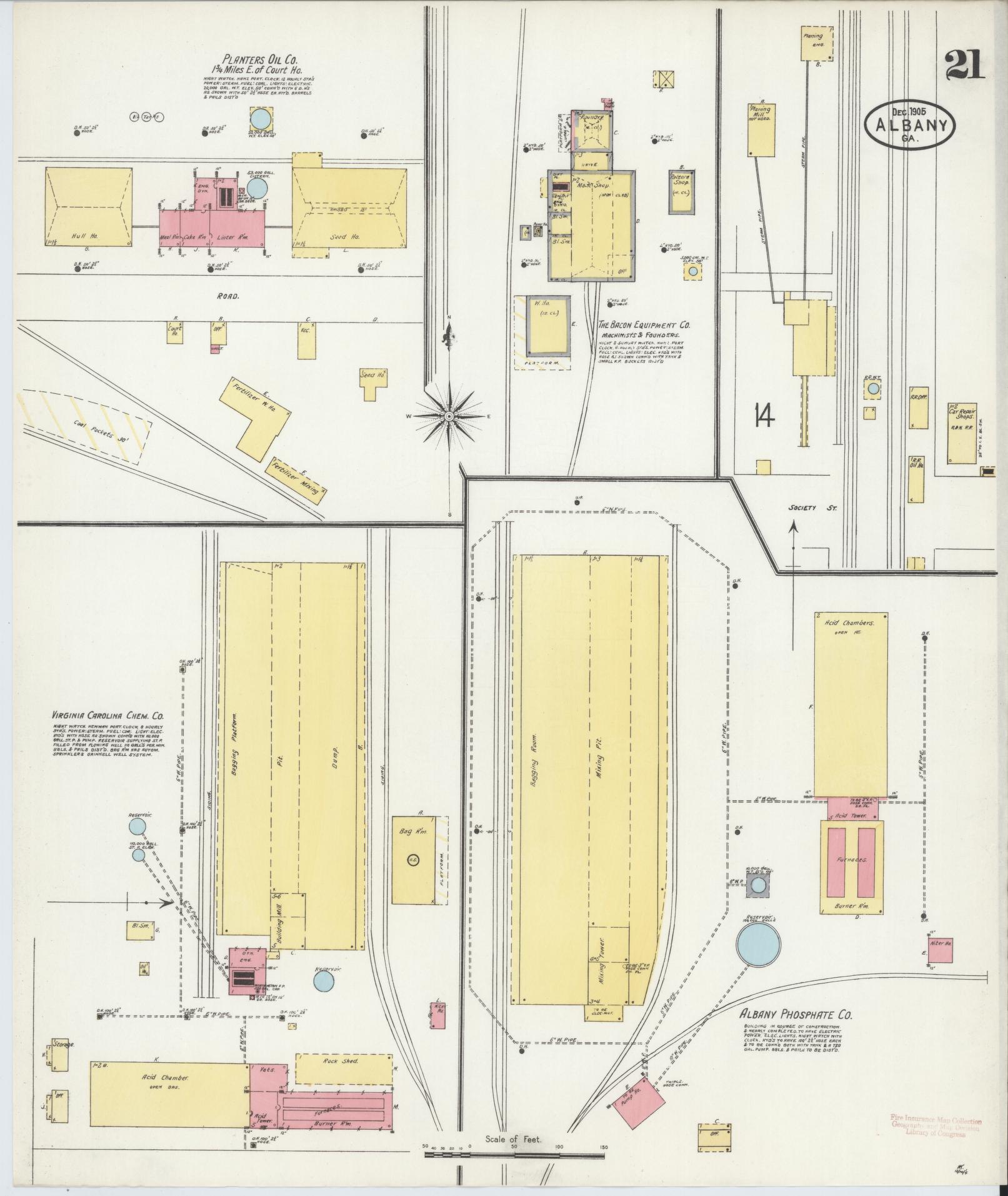 Sanborn Fire Insurance Map from Albany, Dougherty County, Georgia (1905), Sheet #0021 - Historic Sanborn Fire Insurance Map Print, vintage old map wall art, antique decor, genealogy gift, Georgia Georgia map