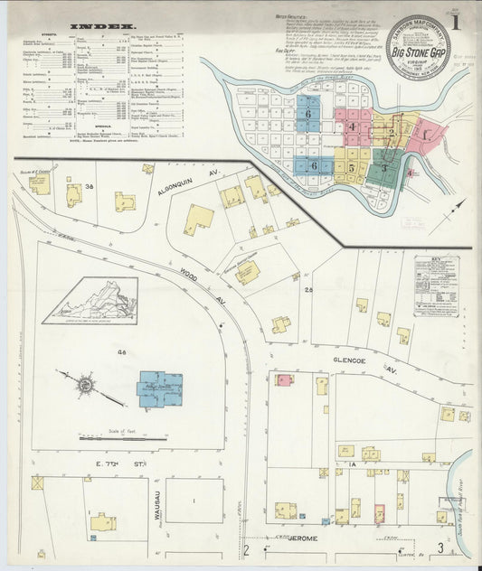 Sanborn Fire Insurance Map from Big Stone Gap, Wise County, Virginia. (1913) – Historic Sanborn Fire Insurance Map Print