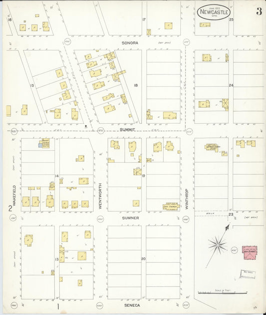 Sanborn Fire Insurance Map from Newcastle, Weston County, Wyoming (1903), Sheet #0003 - Historic Sanborn Fire Insurance Map Print, vintage old map wall art, antique decor, genealogy gift, Wyoming Wyoming map