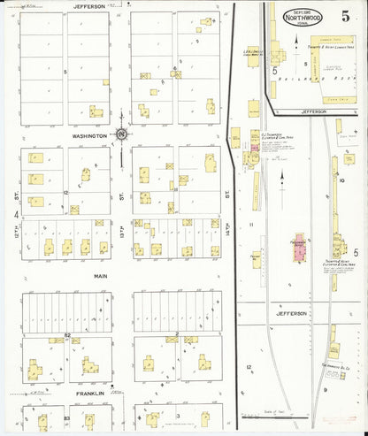 Sanborn Fire Insurance Map from Northwood, Worth County, Iowa (1916), Sheet #0005 - Historic Sanborn Fire Insurance Map Print