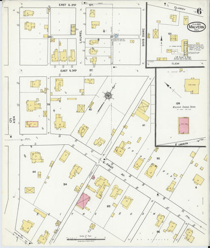 Sanborn Fire Insurance Map from Malvern, Hot Springs County, Arkansas (1920), Sheet #0006 - Complete Map Set gallery image, historic Sanborn map, vintage wall art, Arkansas Arkansas