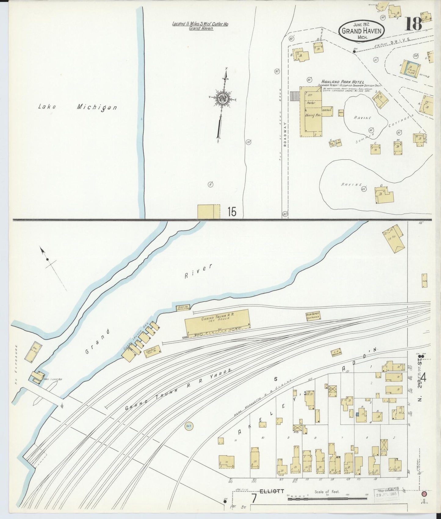Sanborn Fire Insurance Map from Grand Haven, Ottawa County, Michigan (1912), Sheet #0018 - Complete Map Set gallery image, historic Sanborn map, vintage wall art, Michigan Michigan