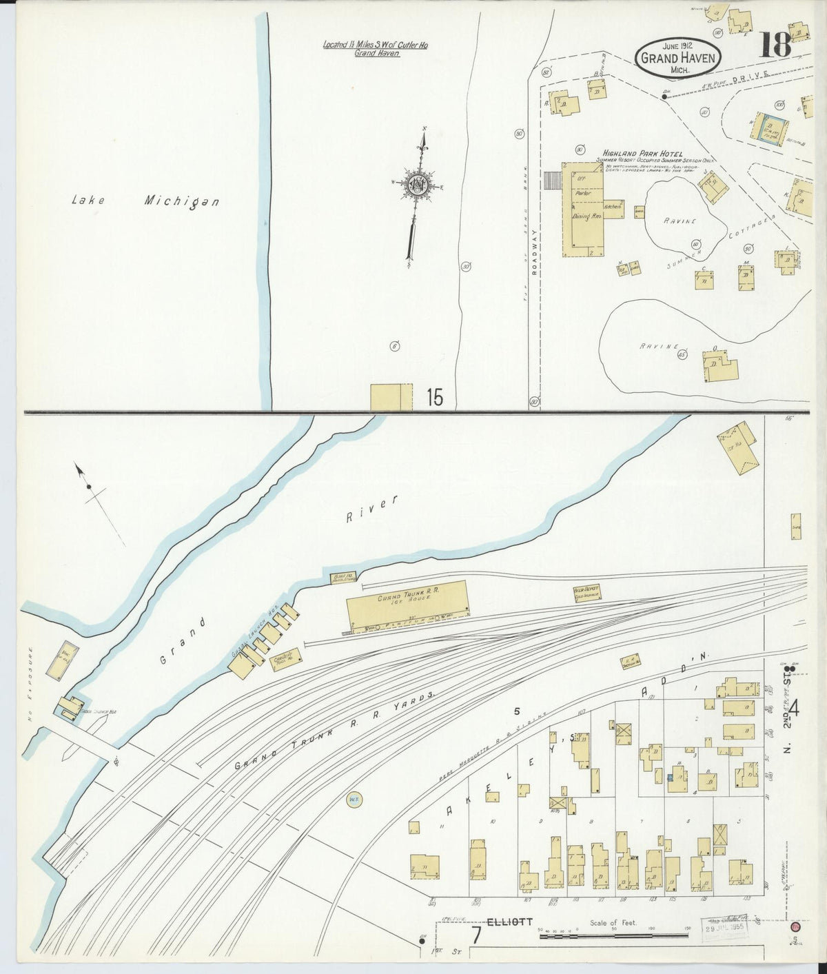 Sanborn Fire Insurance Map from Grand Haven, Ottawa County, Michigan (1912), Sheet #0018 - Complete Map Set gallery image, historic Sanborn map, vintage wall art, Michigan Michigan