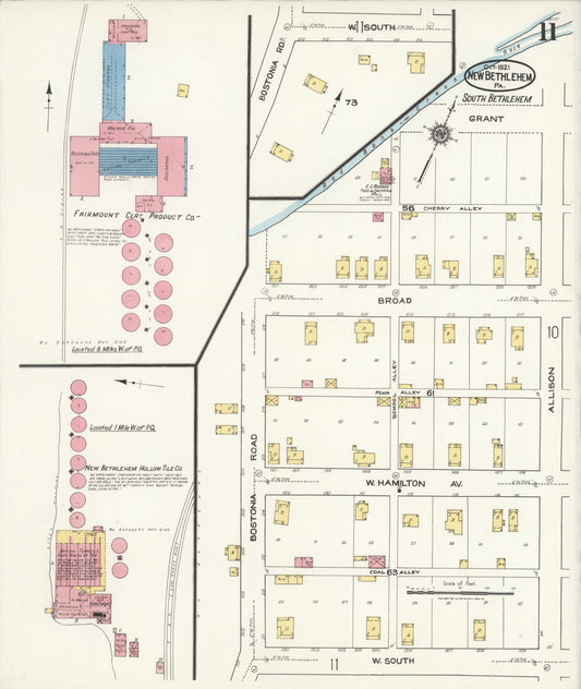Sanborn Fire Insurance Map from New Bethlehem, Clarion County, Pennsylvania (1921), Sheet #0011 - Historic Sanborn Fire Insurance Map Print, vintage old map wall art, antique decor, genealogy gift, Pennsylvania Pennsylvania map