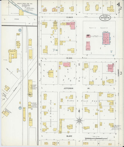Sanborn Fire Insurance Map from Sparta, Monroe County, Wisconsin (1900), Sheet #0004 - Historic Sanborn Fire Insurance Map Print, vintage old map wall art, antique decor, genealogy gift, Wisconsin Wisconsin map