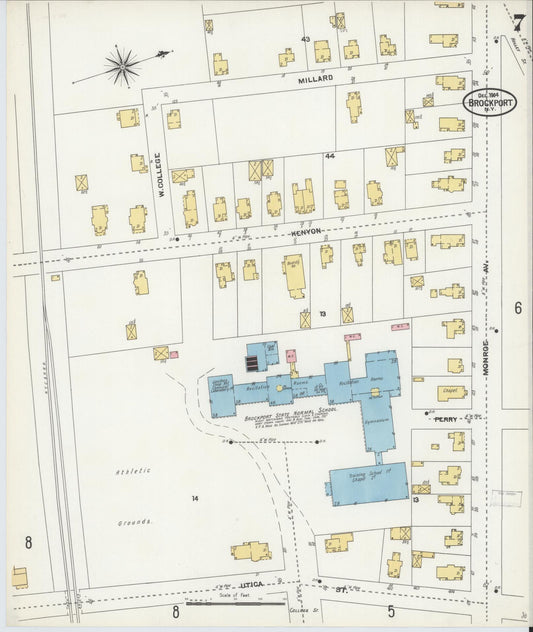 Sanborn Fire Insurance Map from Brockport, Monroe County, New York (1904), Sheet #0007 - Historic Sanborn Fire Insurance Map Print, vintage old map wall art, antique decor, genealogy gift, New York New York map