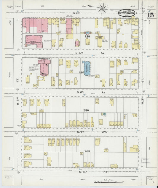 Sanborn Fire Insurance Map from Mount Vernon, Westchester County, New York (1892), Sheet #0015 - Historic Sanborn Fire Insurance Map Print, vintage old map wall art, antique decor, genealogy gift, New York New York map
